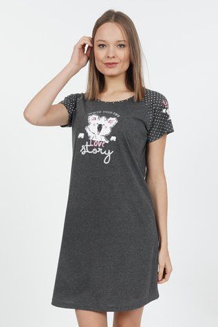 Молодіжна нічна сорочка Vienetta Panda Dark Gray 001091404-dg фото