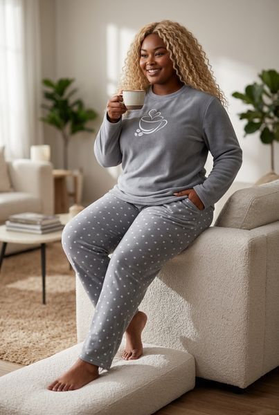 Тепла флісова піжама великих розмірів Vienetta 161942 161942 фото
