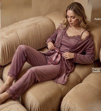 Жіноча велюрова піжама-трійка Pijamoni 5545-6 5545-6 фото